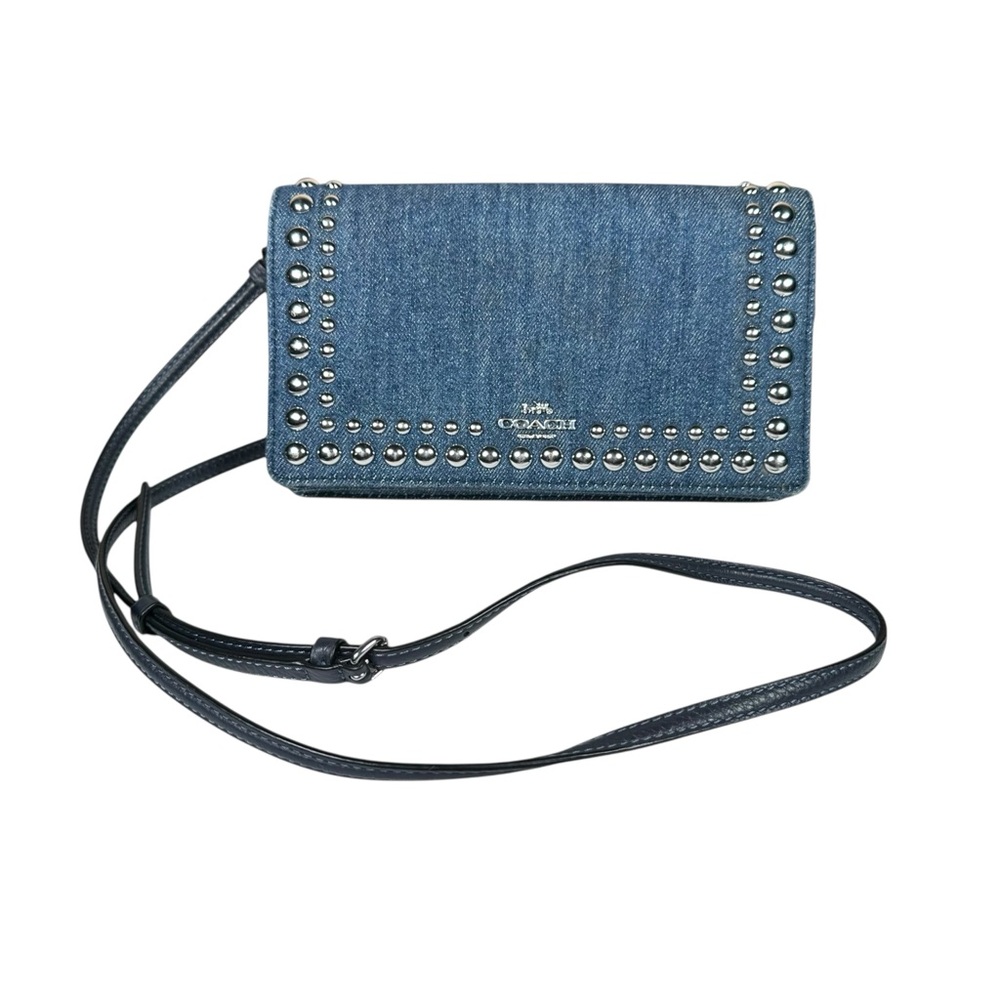 COACH Anna Foldover Clutch Crossbody with Rivets - Picture 15 of 15